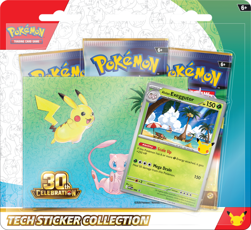 Pokemon: 30th Celebration - Tech Sticker Collection Alolan Exeggutor